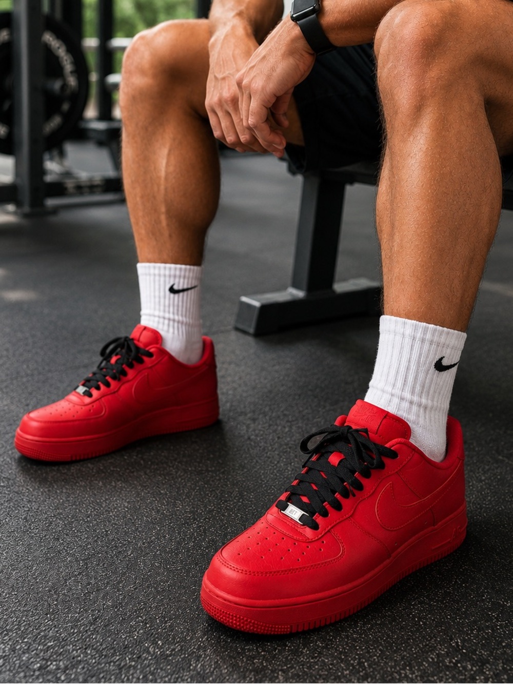 Nike Air Force 1 '07 sneakers Red Black Men’s 10
